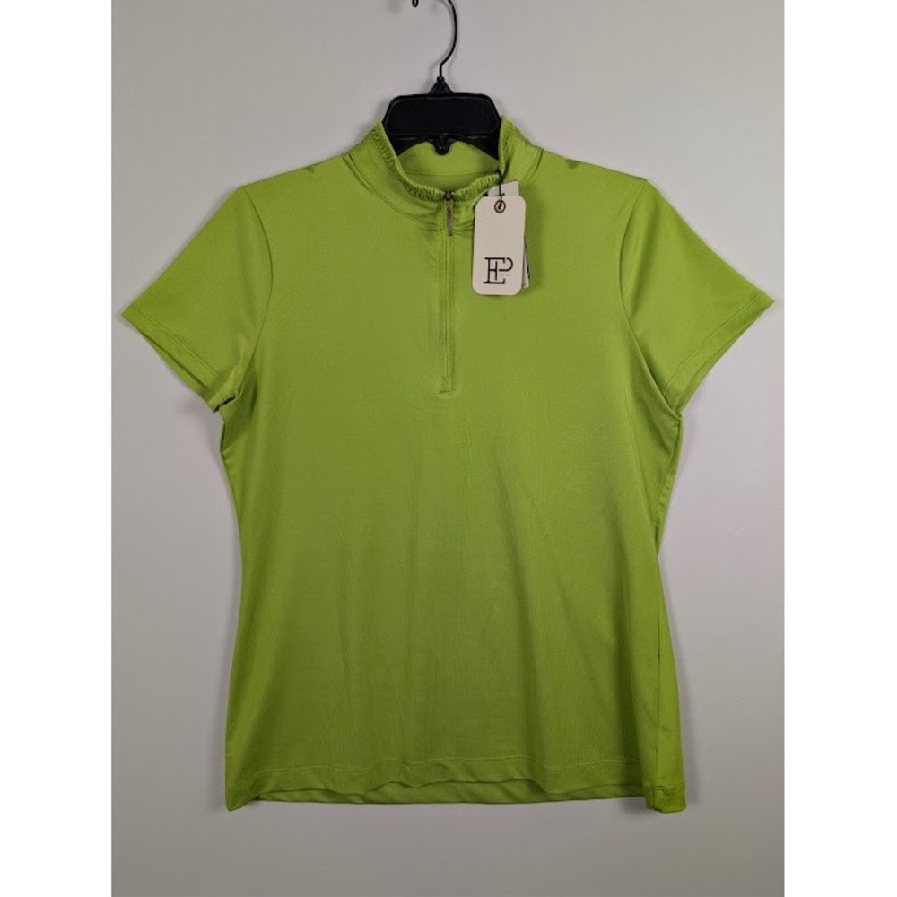 EP New York Quarter Zip Golf Polo Womens M Lime Green Cute Feminine NEW